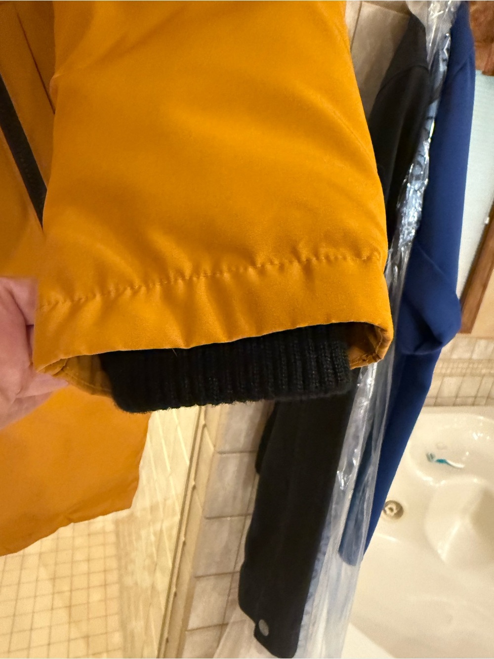 Sam Edelman Mustard Hooded Faux-Fur Trim Puffer Coat with Matching Plaid Scarf - Picture 7 of 15